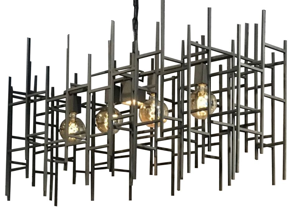 Hanglamp - industrial dark | LB024-4+1 Figo  | Leclercq & BouwmanB110 x D40 cm