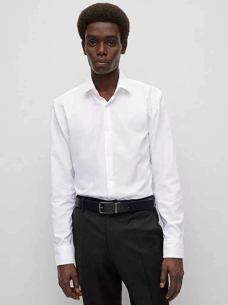 BOSS Hemd Slim Fit HANK weiss