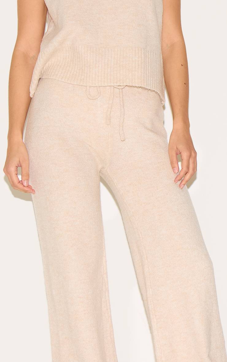 Avoine Pantalon Large En Maille Douce Chiné