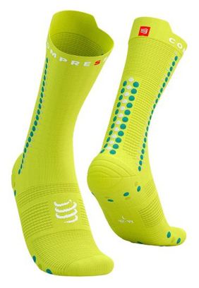 Paire de Chaussettes Compressport Pro Racing v4.0 Vélo Jaune