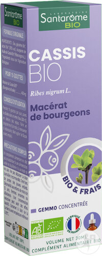 Santarome Bio Cassis Complément Alimentaire Bio À Base De Bourgeons Flacon 30ml (U51)