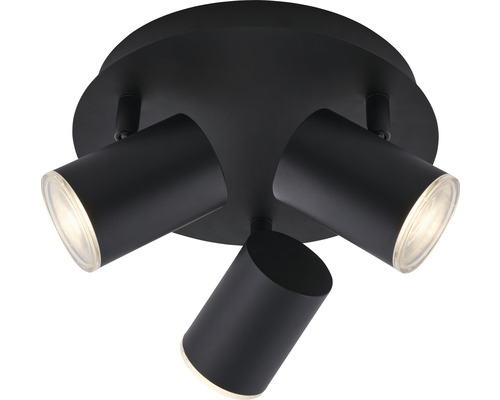 Spot IP44 3-lichts HxØ 11,2x21 cm zwart