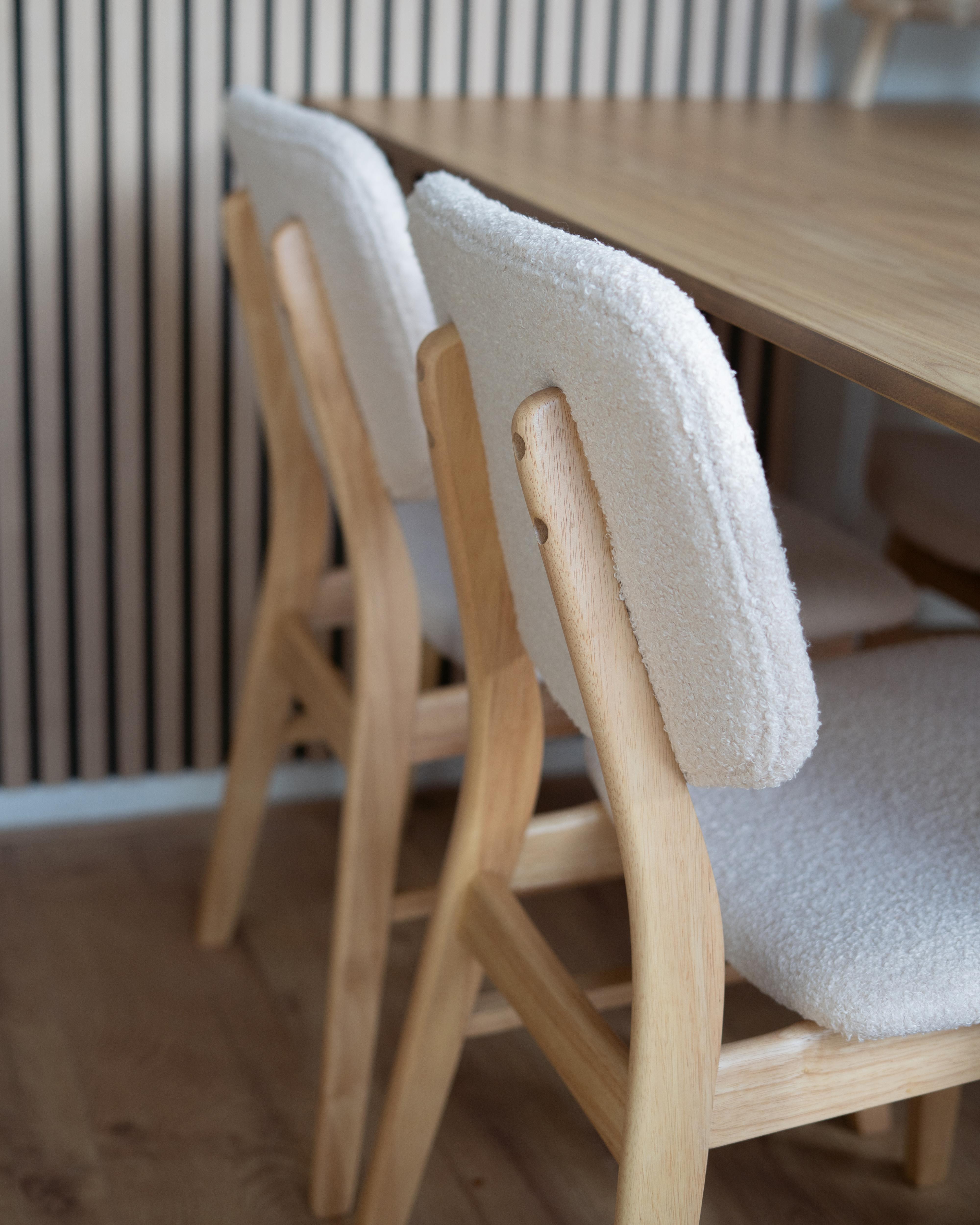 Set van 2 eetkamerstoelen ELAINE Hout Lichtbruin/beige