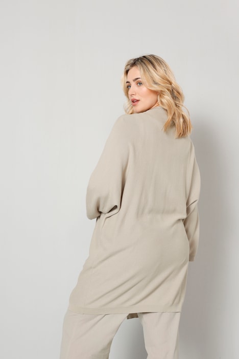 Strickjacke, offene Form, Strukturstrick, Langarm