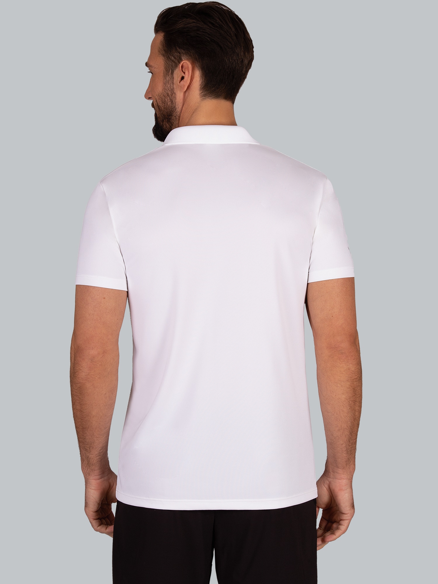 Poloshirt aus Polyester mit Knopfleiste Weiss