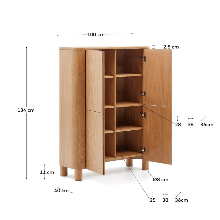 Kave Home Salaya buffetkast 100x135 essen