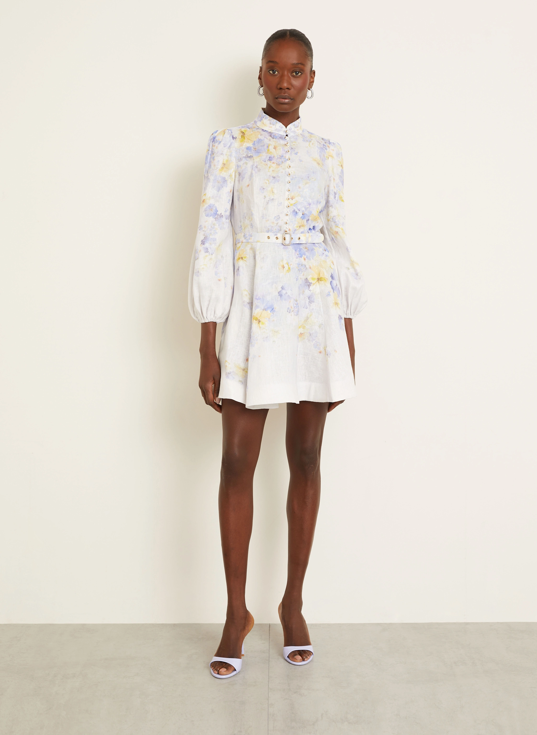 ZIMMERMANN Leinenkleid CRUSH mit Schmuckperlen