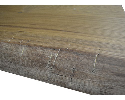 Wastafelblad 60x46 cm, rechte rand, plaatzijde, massief eiken, matte afwerking, zonder uitsparing