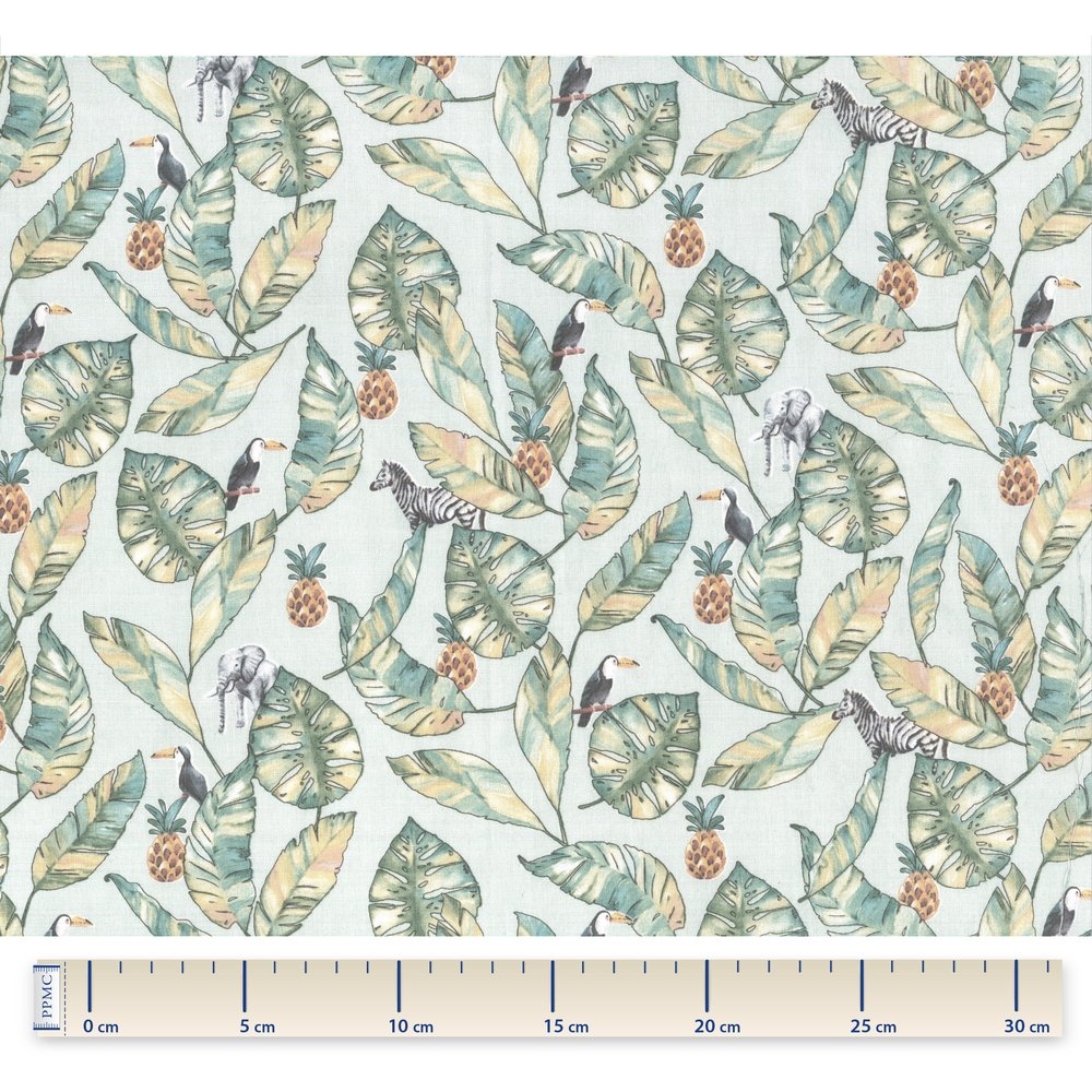 Coupon Tissu 50 Cm Paradizoo Mint