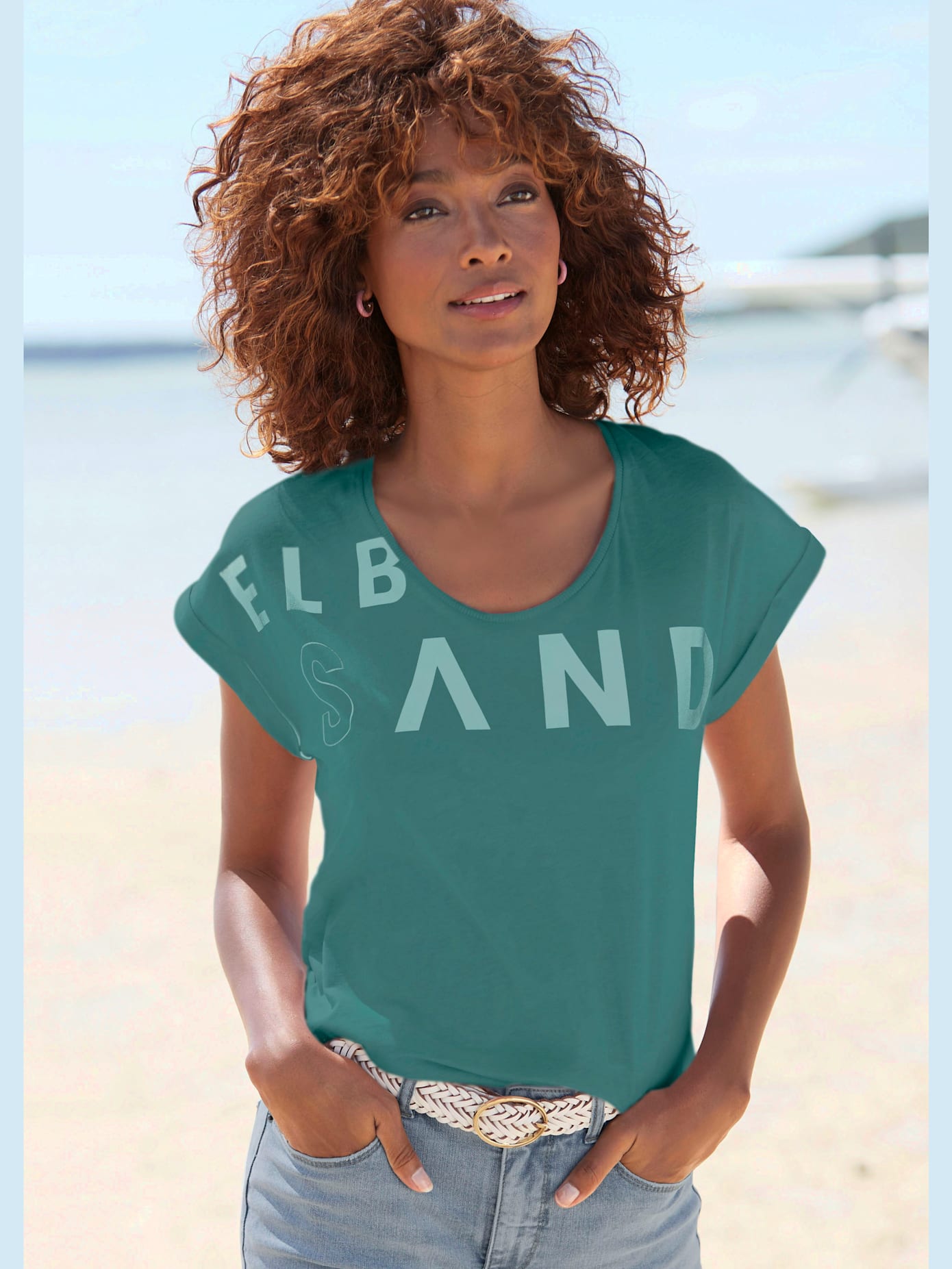 T-shirt encolure côtelée