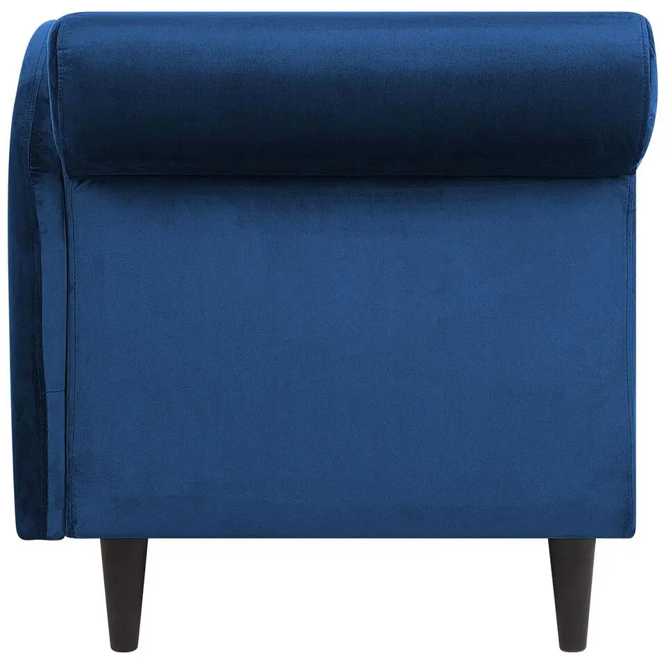 LUIRO - Chaise longue - Blauw - Linkerzijde - Fluweel