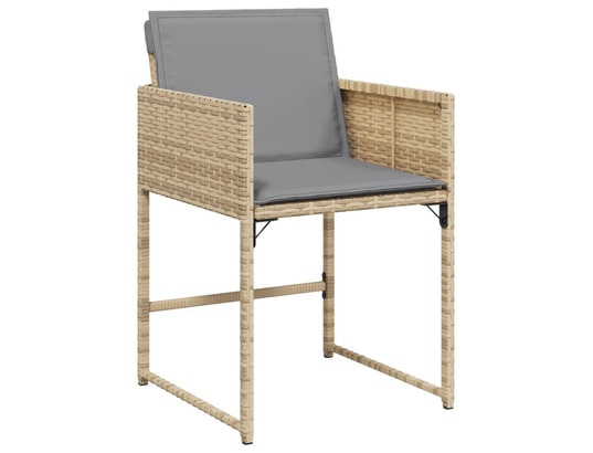 VIDAXL - Chaises de jardin avec coussins lot de 4 mélange beige