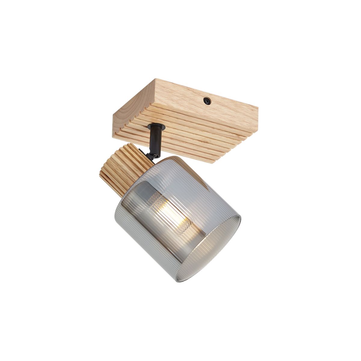 Moderne spot hout met smoke glas draai- en kantelbaar - Gracy
