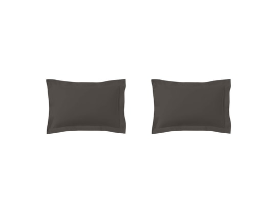 TERRE DE NUIT - Taie d'oreiller Lot de 2 taies d'oreillers zinc 100% coton 50x70 cm