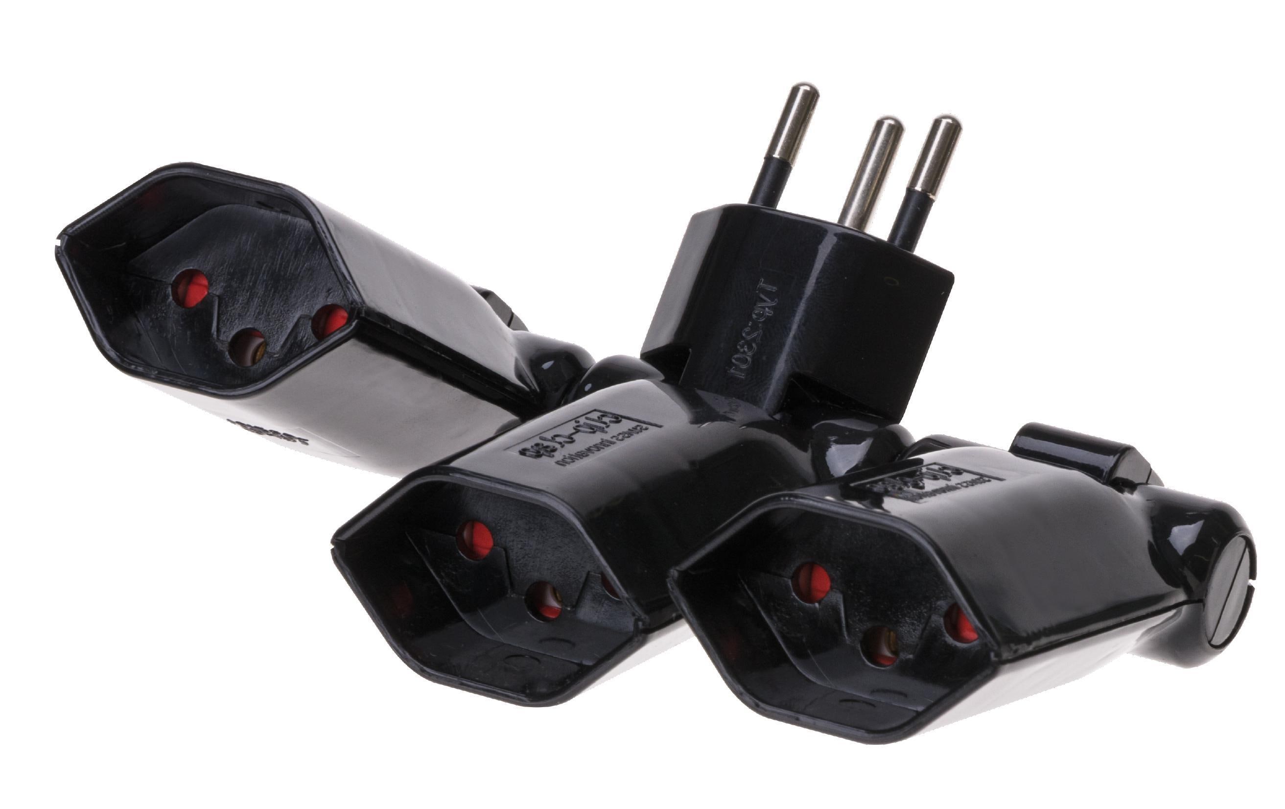 Klappstecker Clip-Clap 3Abzweigstecker in Schwarz