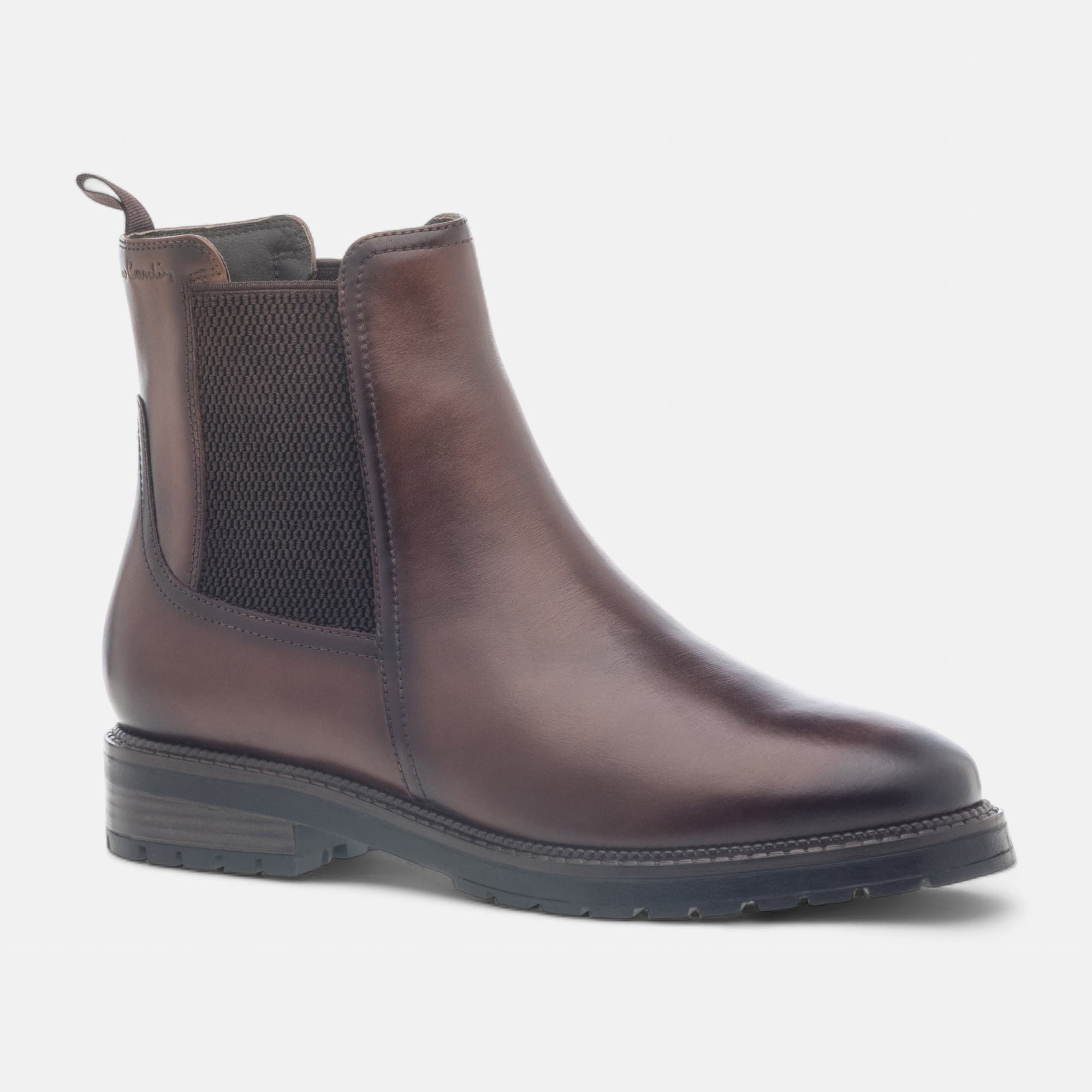 Boots chelsea Femme en cuir cognac