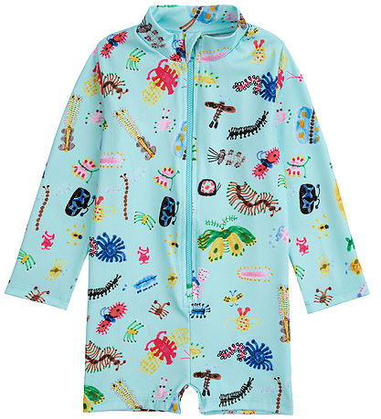Bobo Choses Schwimmanzüg - UV50+ - Lustige Insekten - Aqua Blue