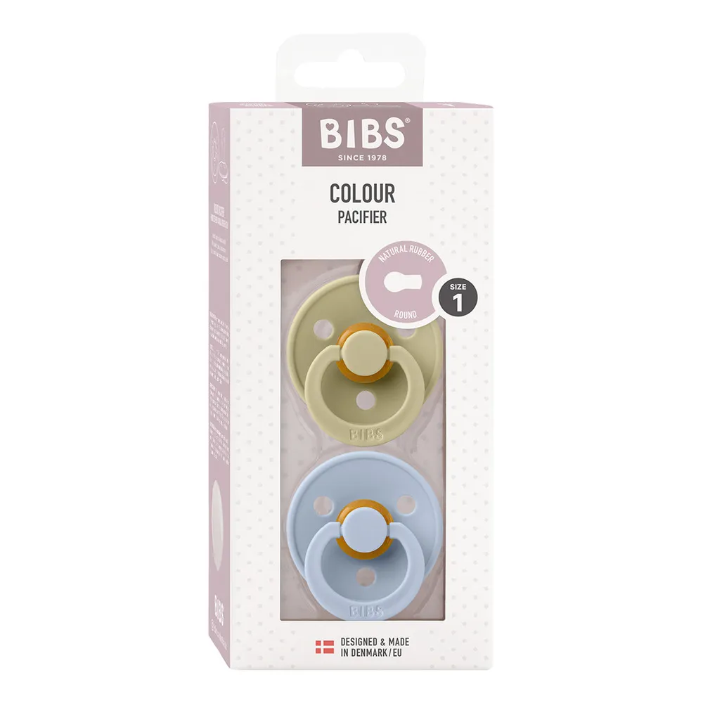 BIBS Colour Latex Rund Khaki/Dusty Blue 2 pak - flere størrelser
