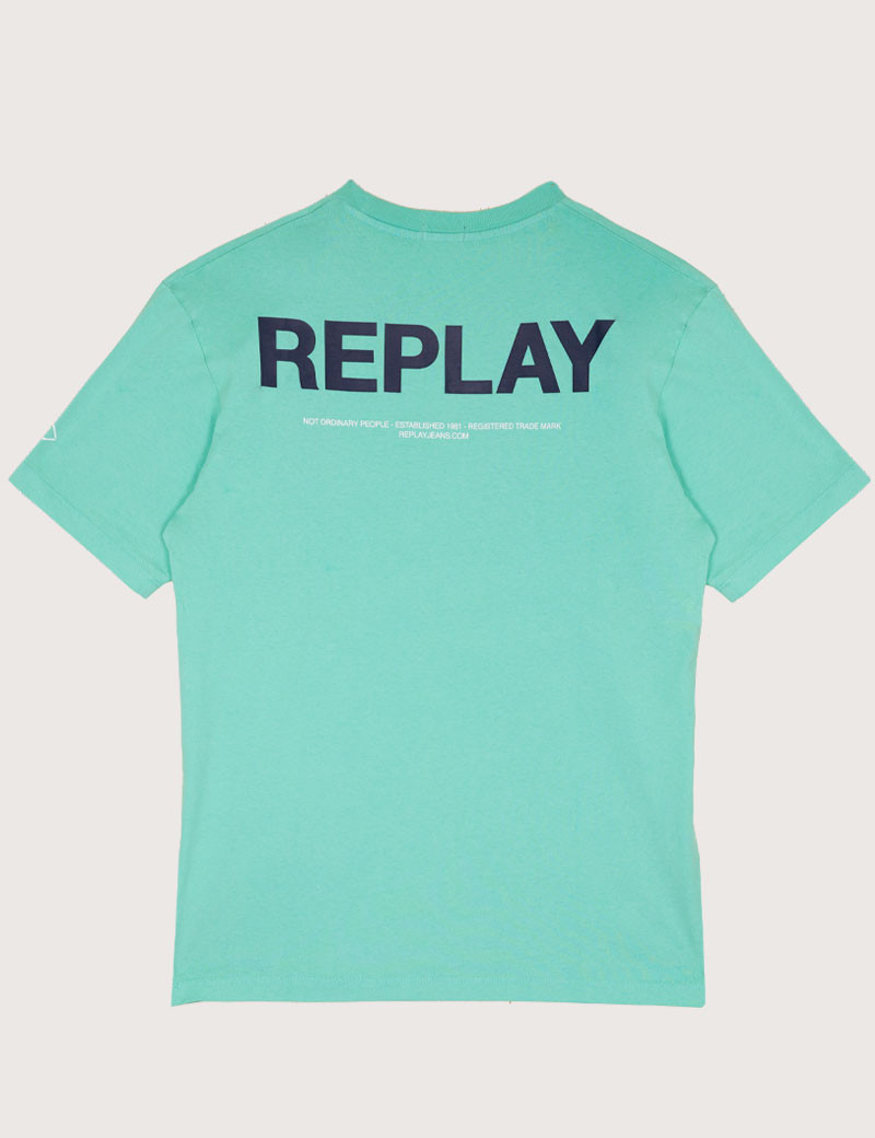 REPLAY T-SHIRT HOMME RELAX VERT MENTHE