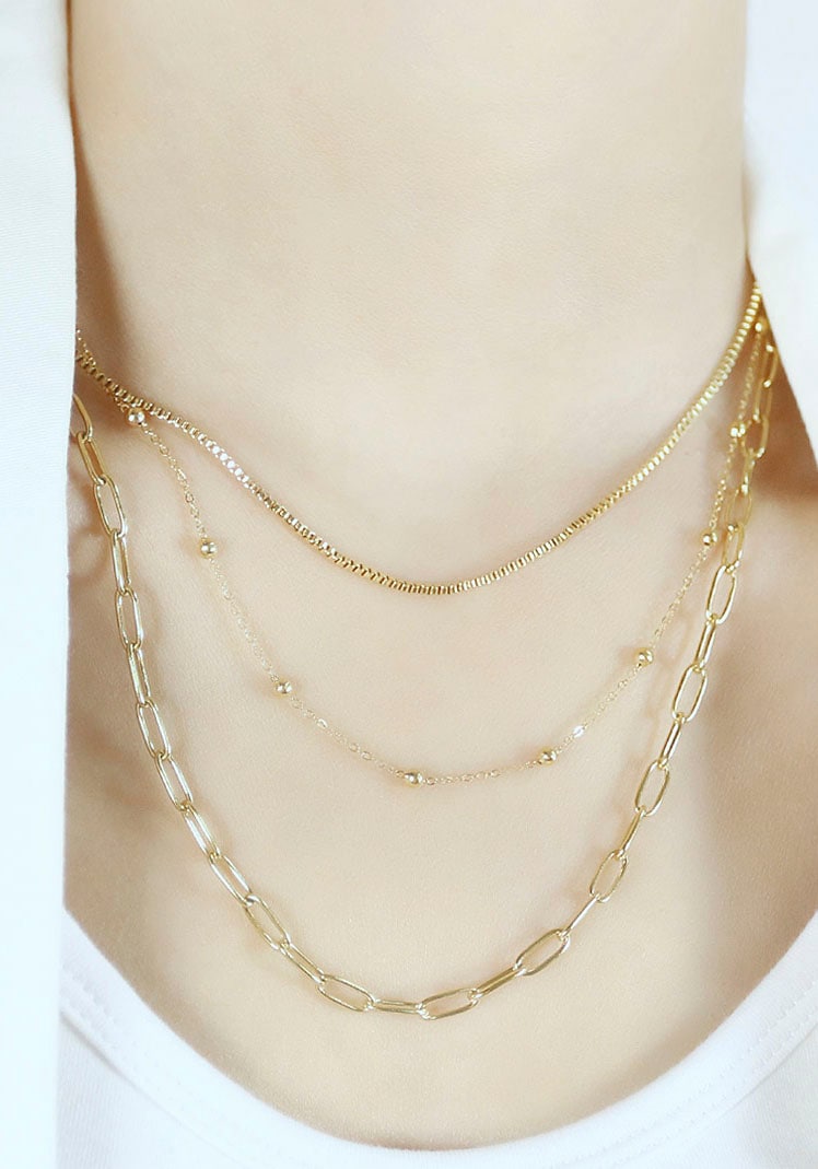 Firetti Edelstahlkette »Schmuck Geschenk Trio Layerkette«