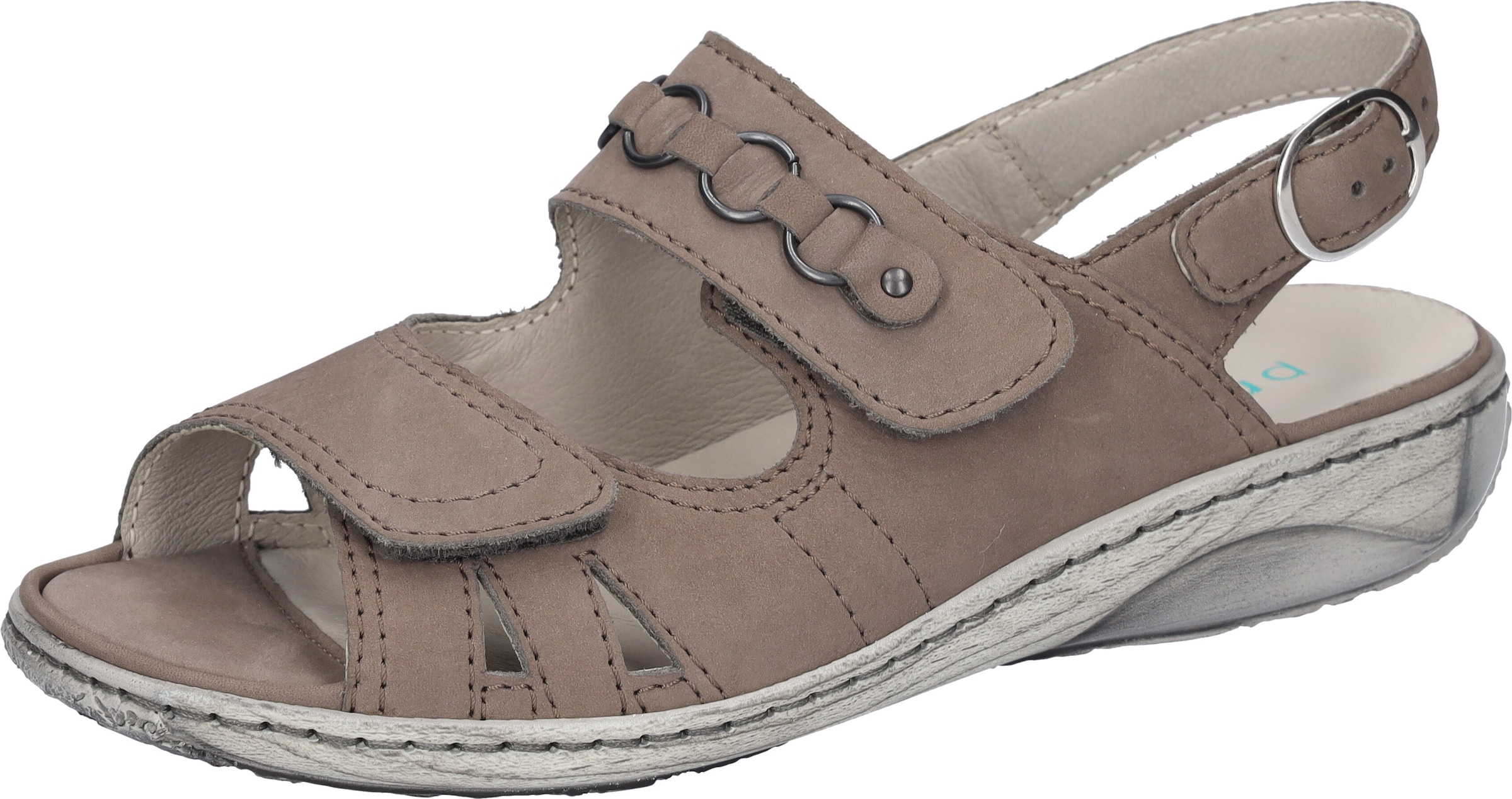 Waldläufer Riemchensandale »GARDA«  , Sommerschuh, Sandalette, Keilabsatz, mit Druckknopf, G-Weite