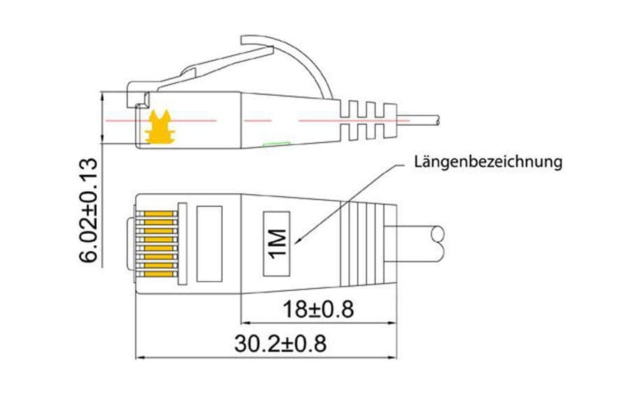 Slimpatchkabel RJ-45 - RJ-45, Cat 6, UTP, 1.5 m, ViolettUnscreened/Unshielded Twisted-Pair-Kabel (UTP) mit Klinkenschutz