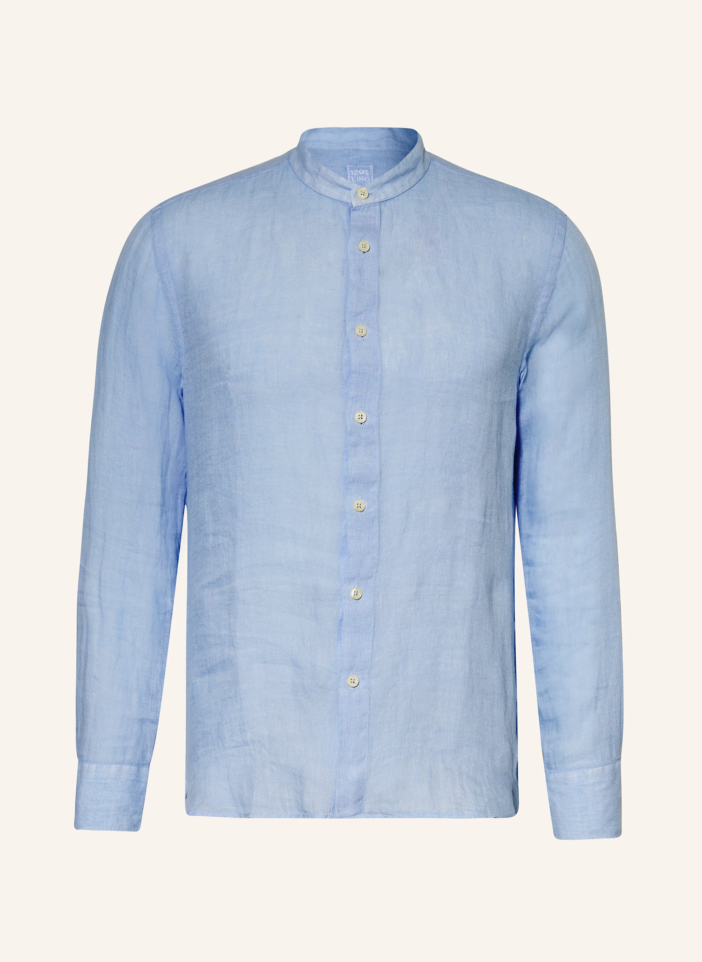 120%lino Leinenhemd Slim Fit mit Stehkragen