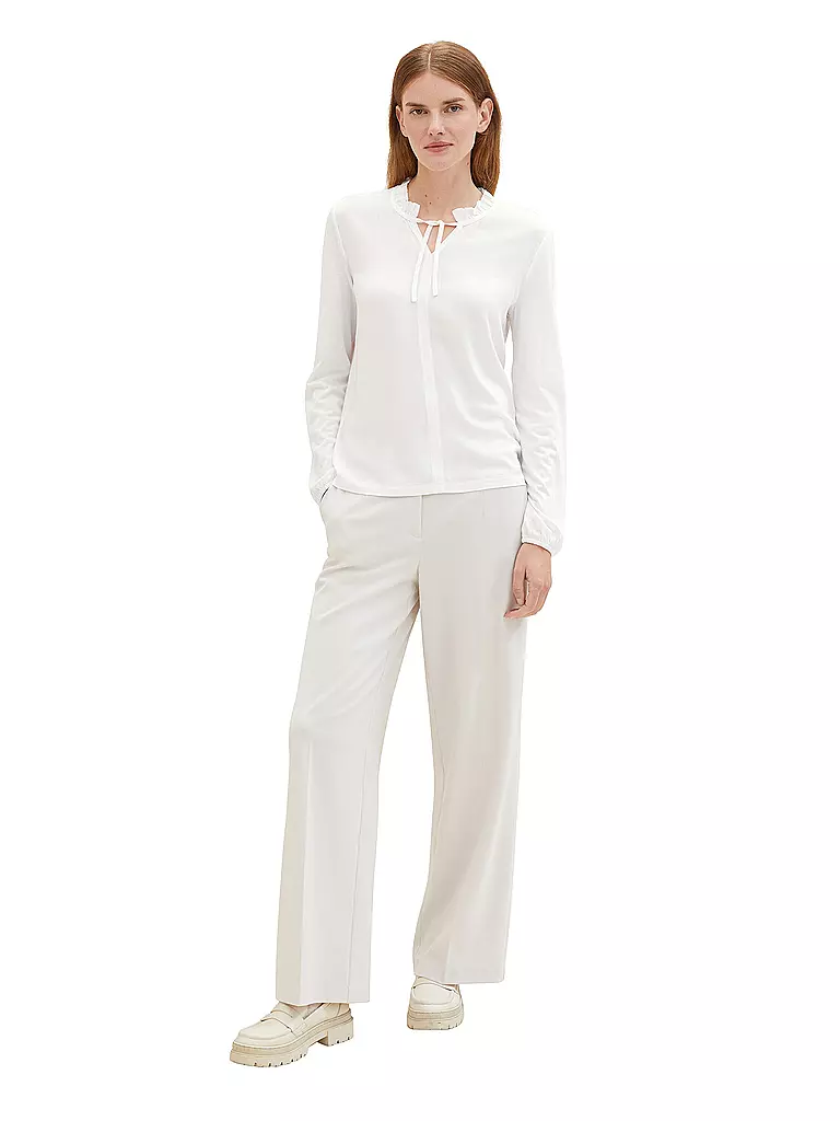 TOM TAILOR Langarmshirt  weiss