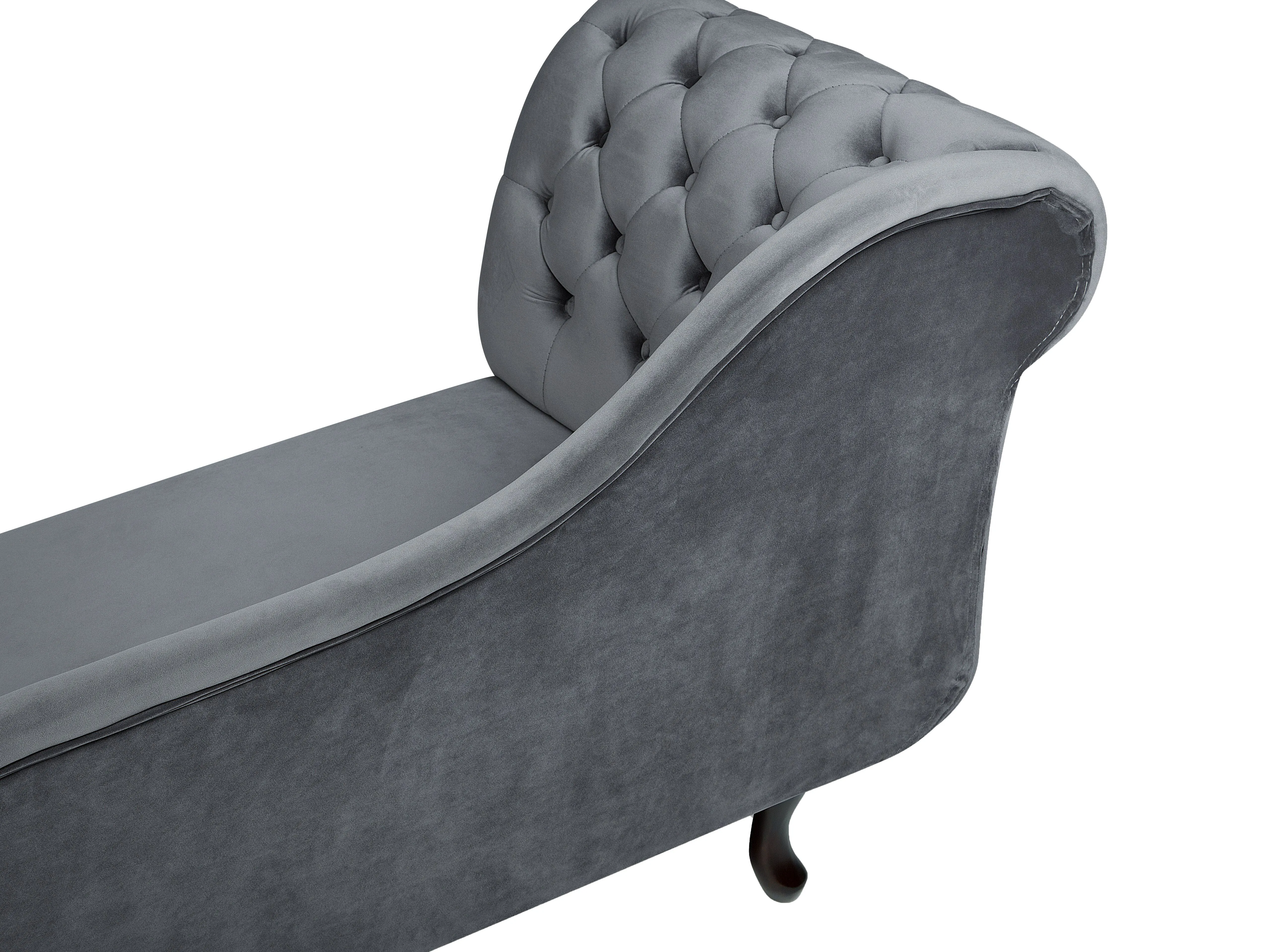 Linkszijdige chaise longue NIMES Fluweel Grijs