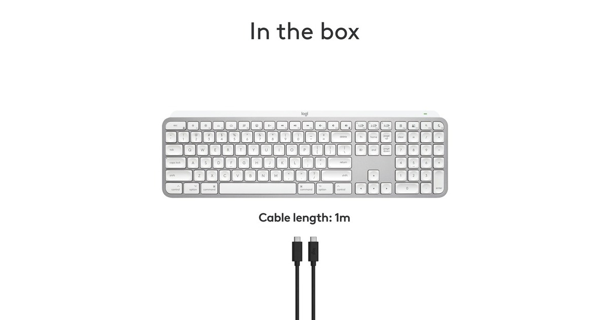 LogitechMX Keys S for Mac, toetsenbord  (Lichtgrijs, US-International, Bluetooth Low Energy)