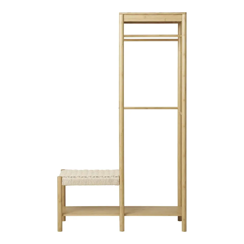 Kledingrek Naturel Bamboe - 14x39x165cm - Ember