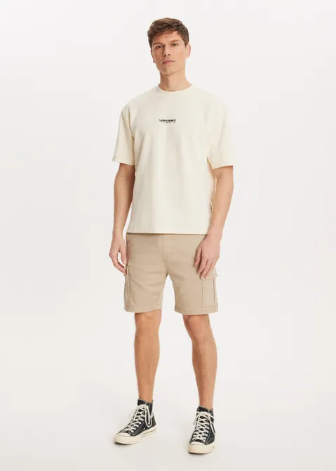 Cargo shorts met strik zand (ZAND)