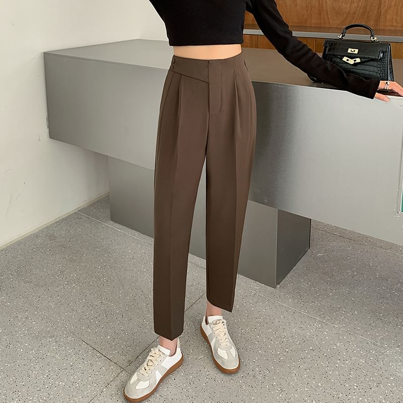 OGAWA - Hoge taille effen cropped pantalon