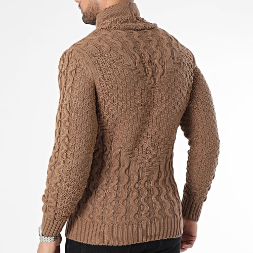 Pull Col Montant Marron