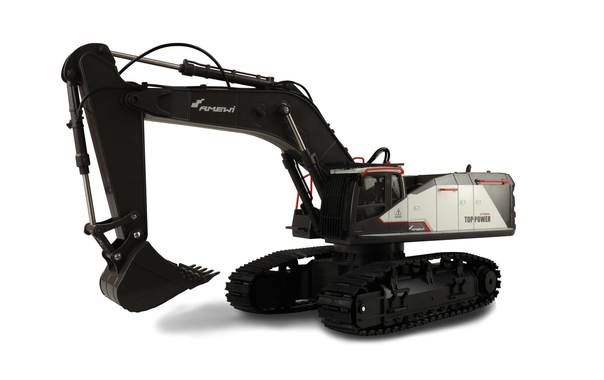 Raupenbagger ACV730 V2 Weiss, RTR, 1:14<br>Voll funktionsfähiger Kettenbagger im Massstab 1:14