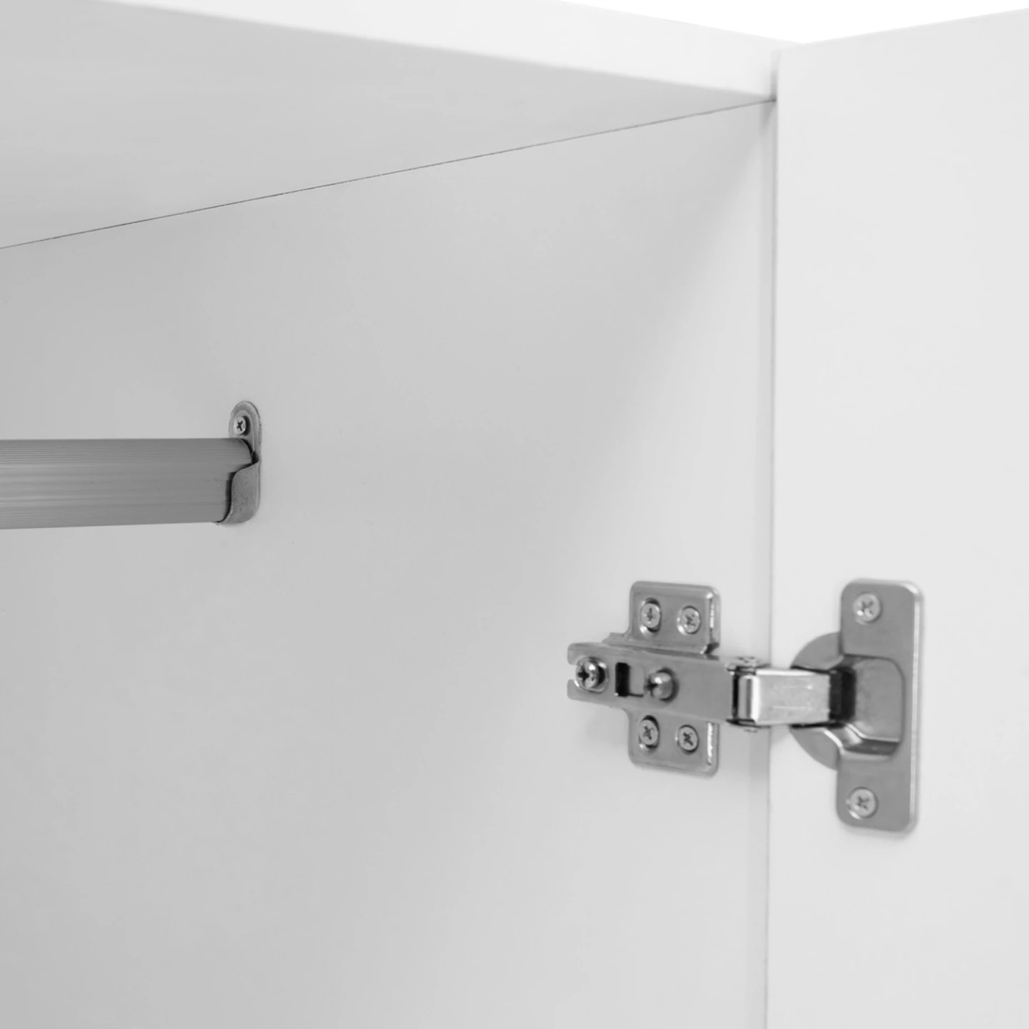 Armoire 2 portes VITO blanc penderie 80 cm avec étagères rangement maxi capacité