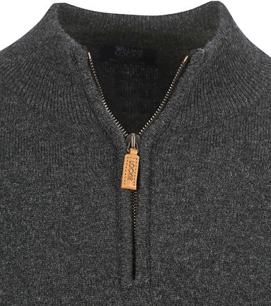 William Lockie Half Zip Pullover Lamswol Charcoal Melange 7096DZ-2 Charcoal kopen