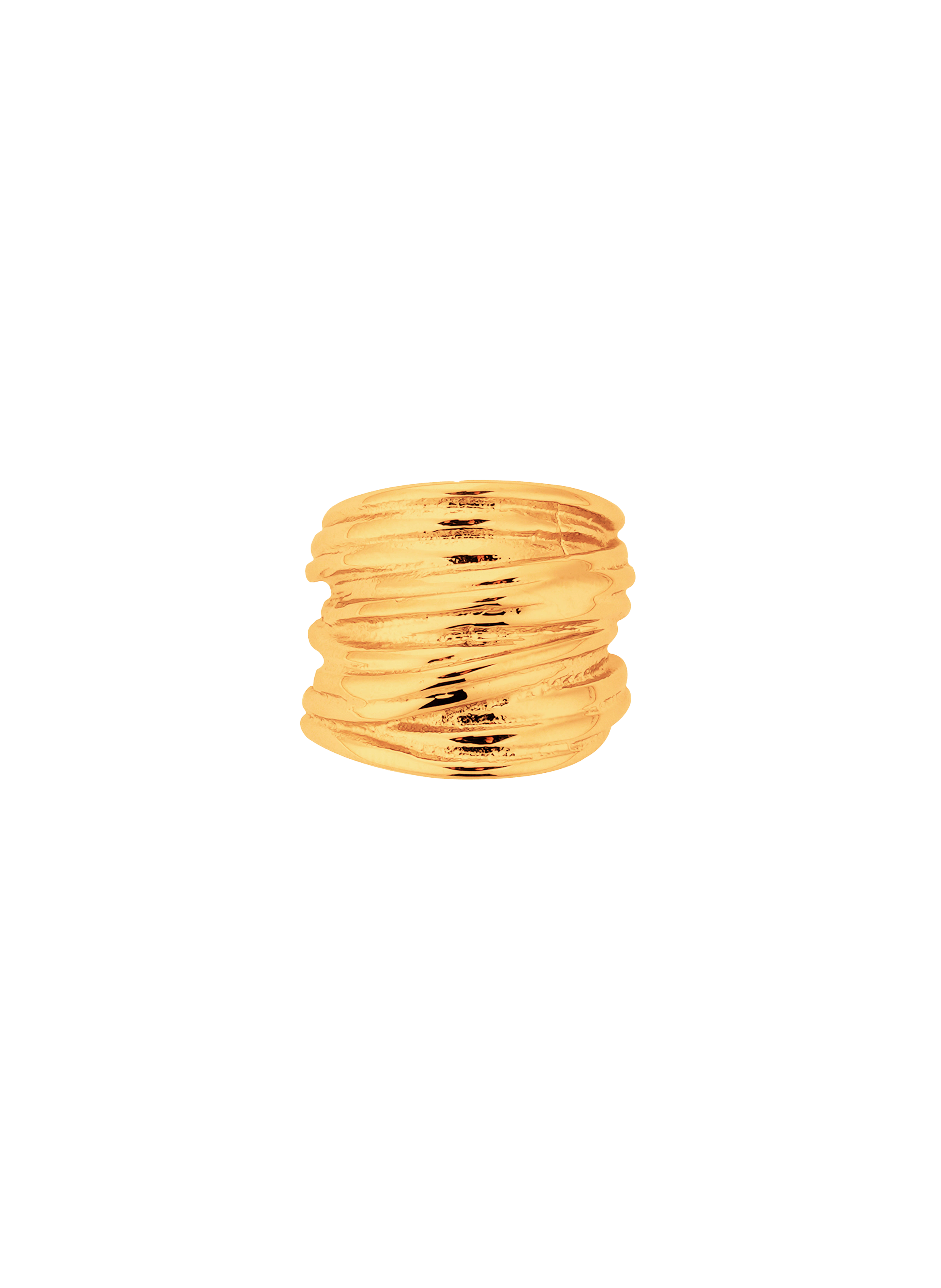 ALEXANDRIA - Bague martelé en acier inoxydable | Doré