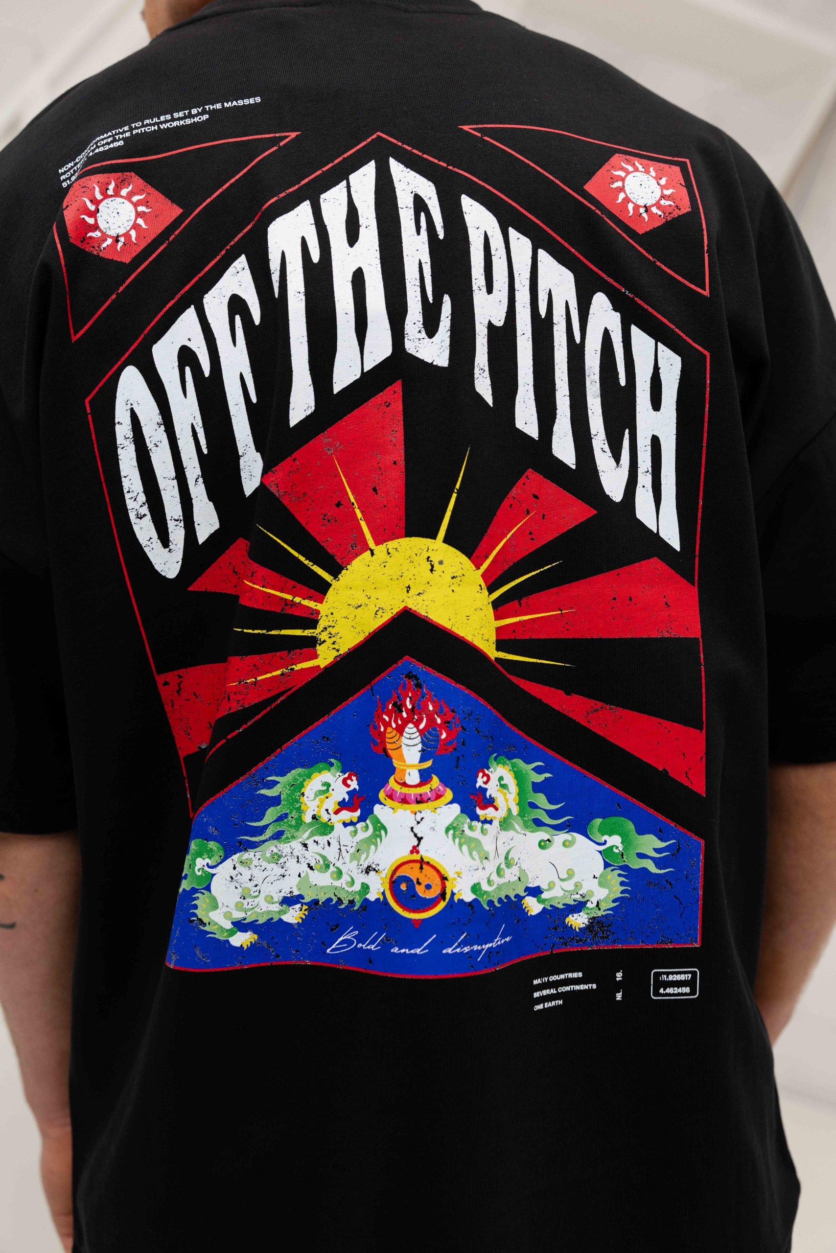 Off The Pitch Season Oversized T-Shirt Heren Zwart