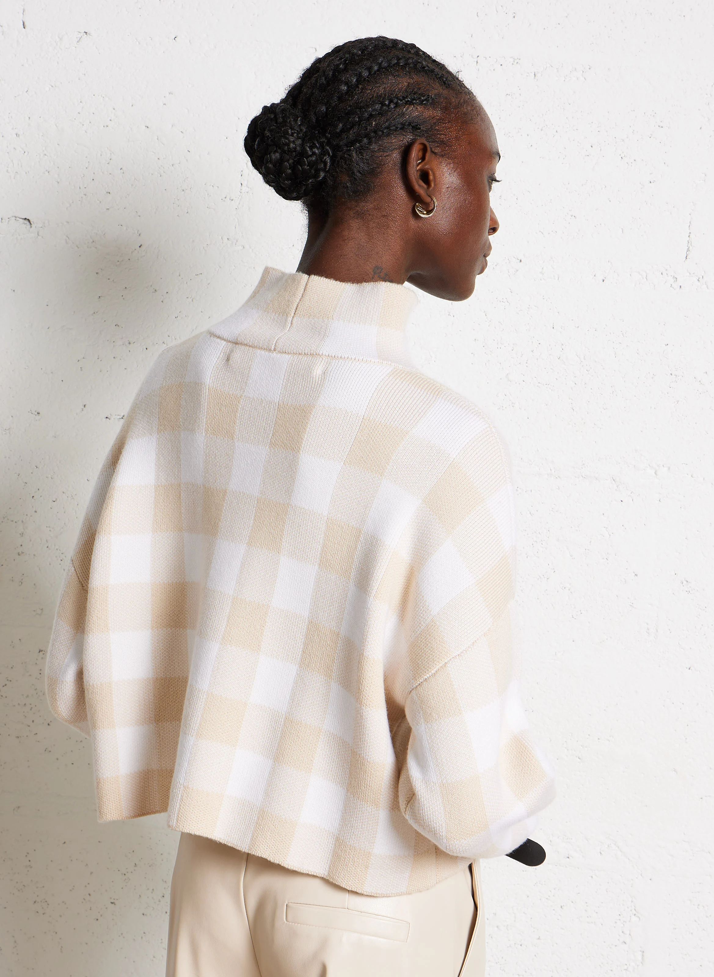 ELLIOT - Pull col montant en laine | Beige