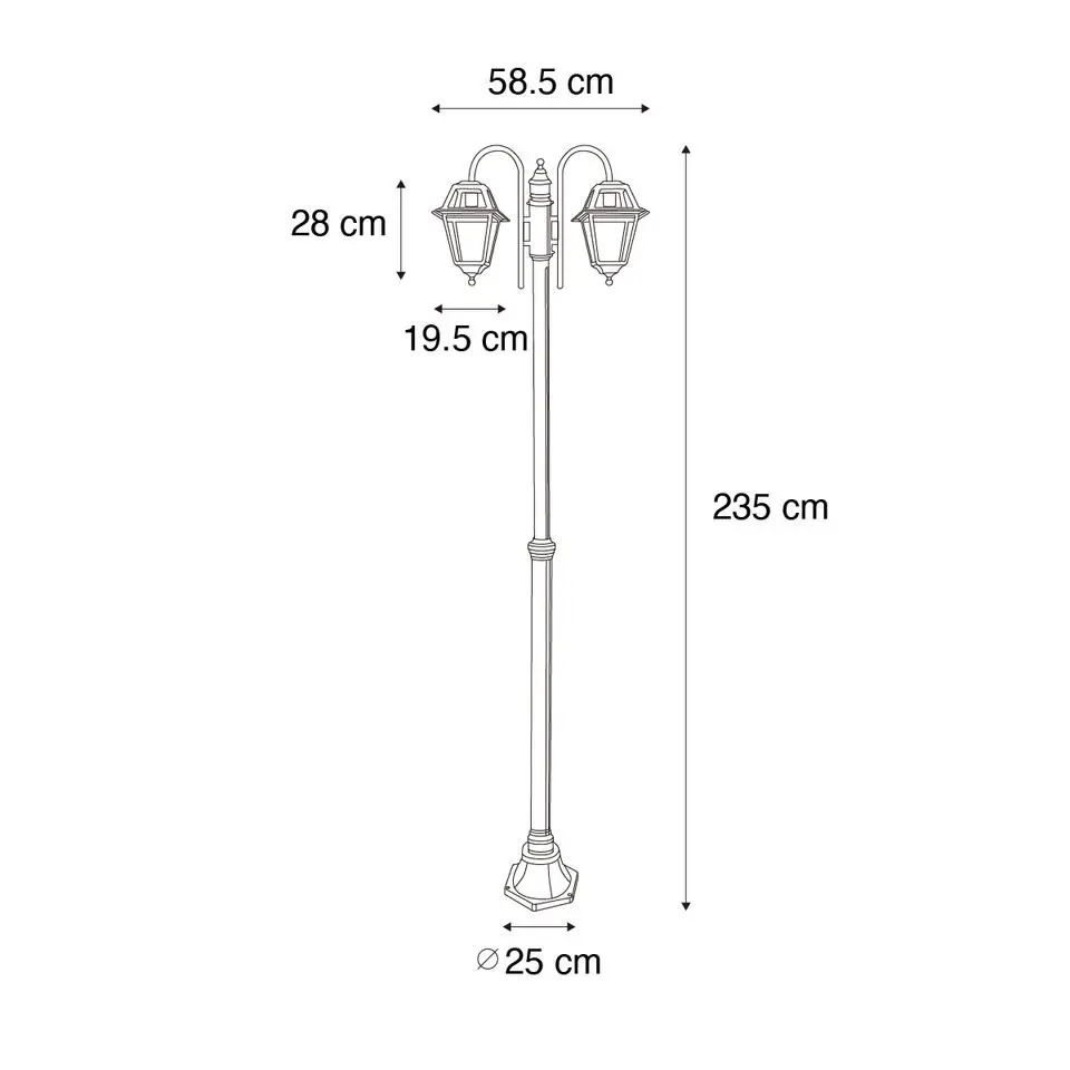 Qazqa staande buitenlampen berta zwart e27