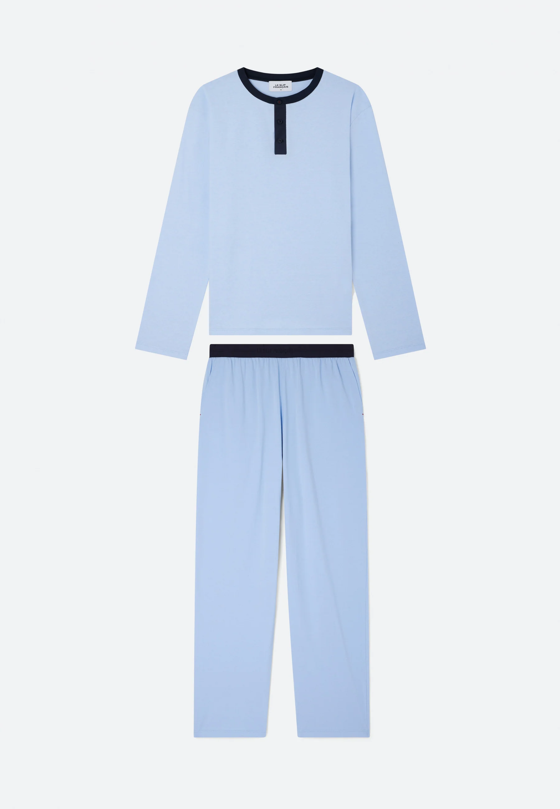 Ensemble de pyjama t-shirt et pantalon en coton-Ensemble Pyjama Yvan Bleu Ciel