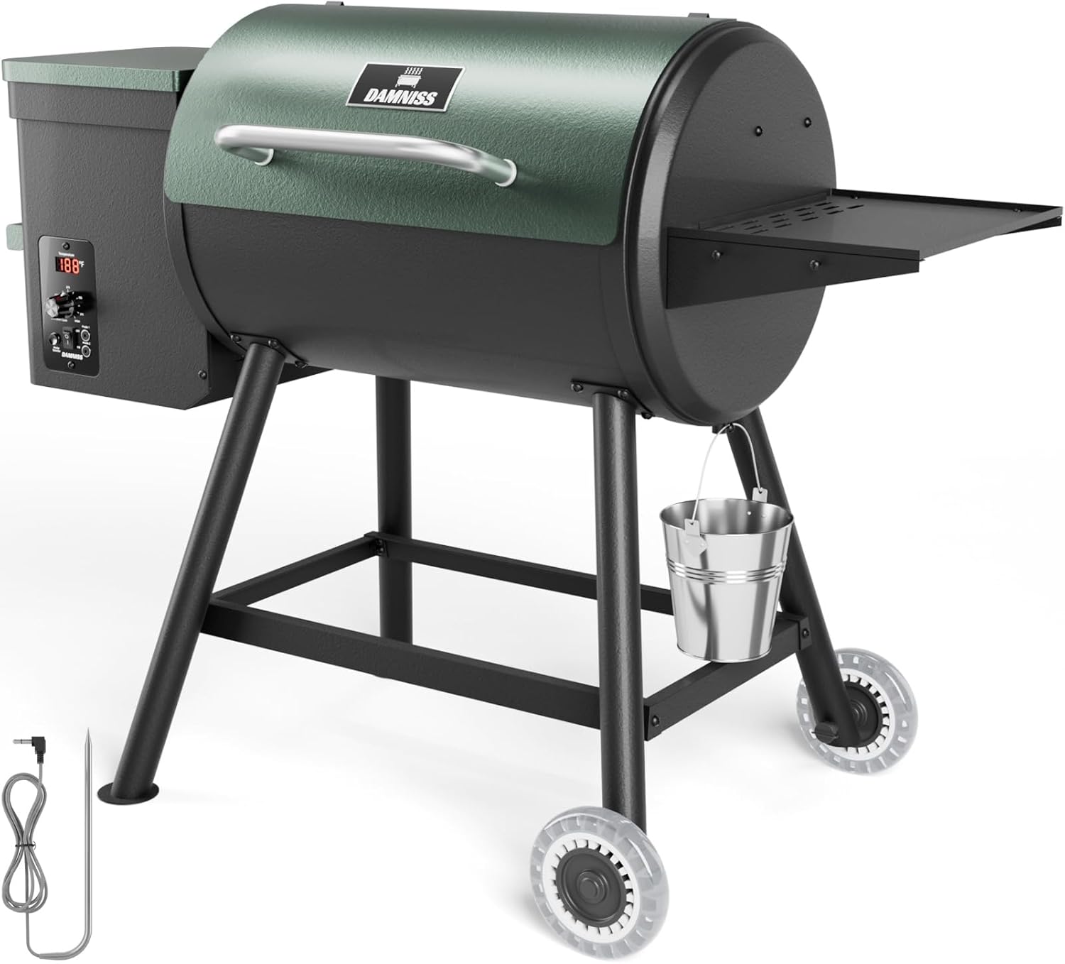 Grills HWPG-305C Elektrischer Holzpellet-Räuchergrill, 456 m² Kochbereich, Pelletgrill mit automatischer Zufuhr und PID-Temperaturregelung (82-230 °C), 8-in-1 BBQ Grill & Fleischsonde für