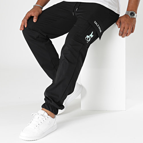 Pantalon Cargo Lapin Noir Vert Menthe