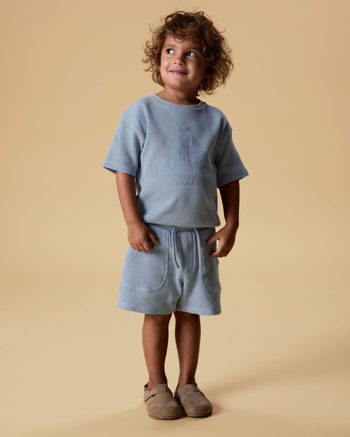 Shorts Barn – Vaffelstruktur i Øko Bomull | NMMHARUN SWEAT SHORTS LIL
