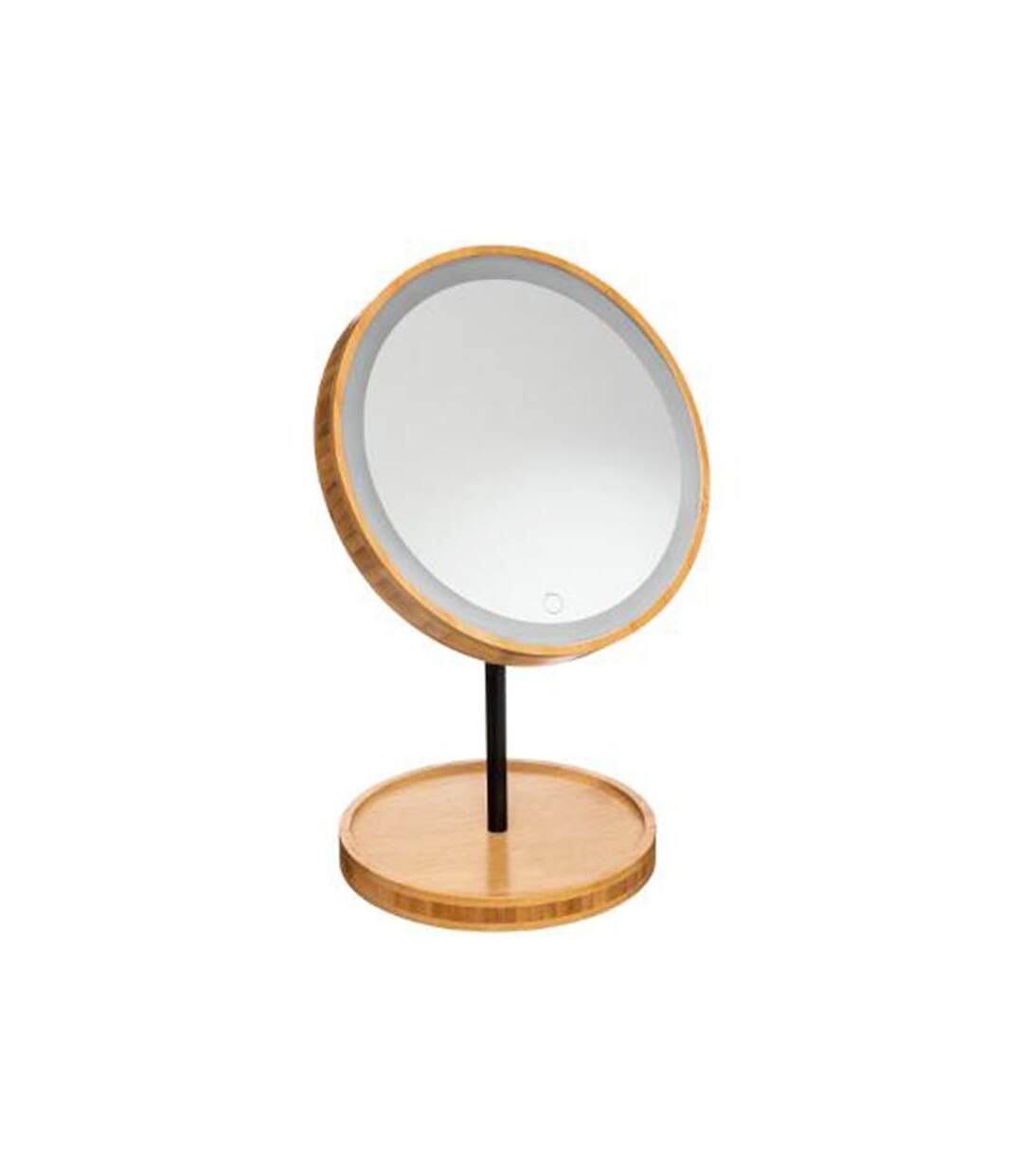 Miroir de Salle de Bain Led Bambou 31cm Naturel