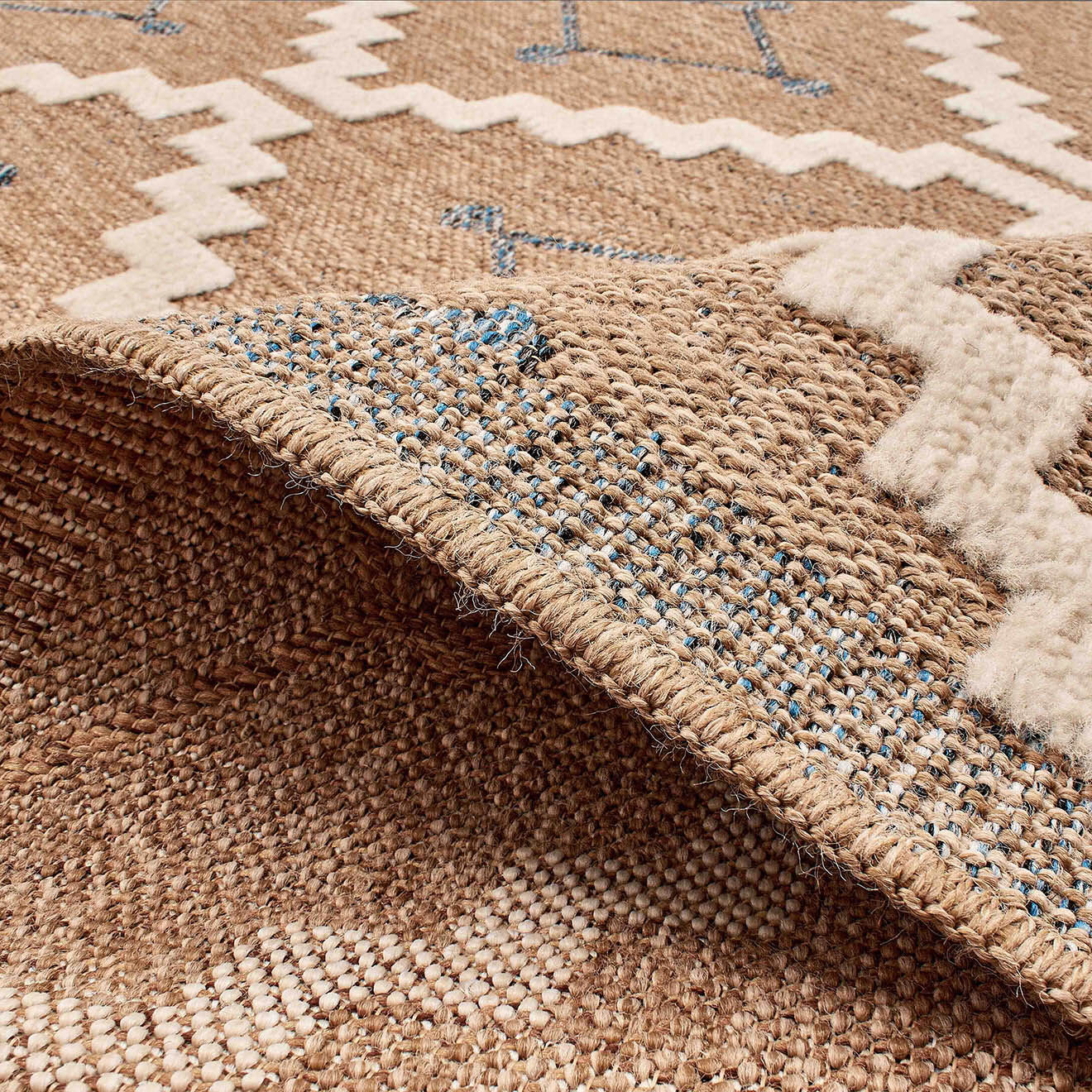 Nazar Rugs Tapis aspect jute TULUM 9041 intérieur & extérieur bleu - 160x230 cm