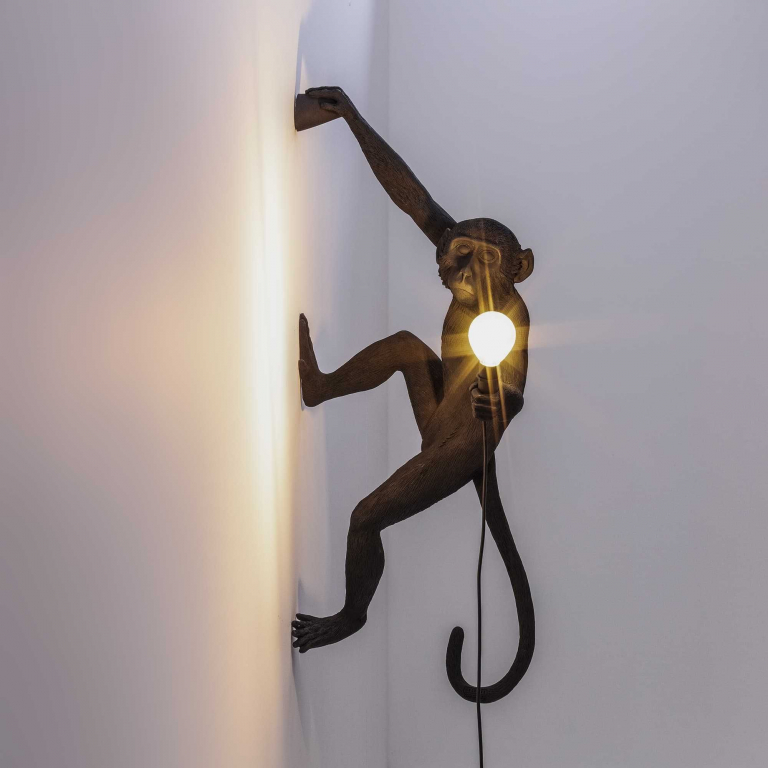 Seletti Monkey Hanging Outdoor wandlamp zwart rechts