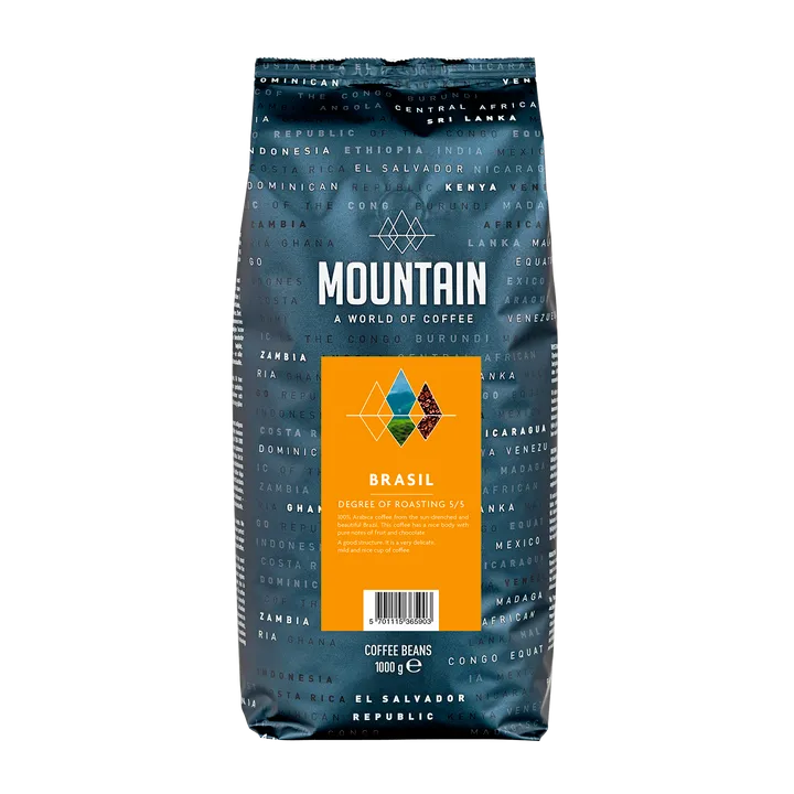 Kaffe Mountain Brasil 1000g - hele bønner - (6 poser)