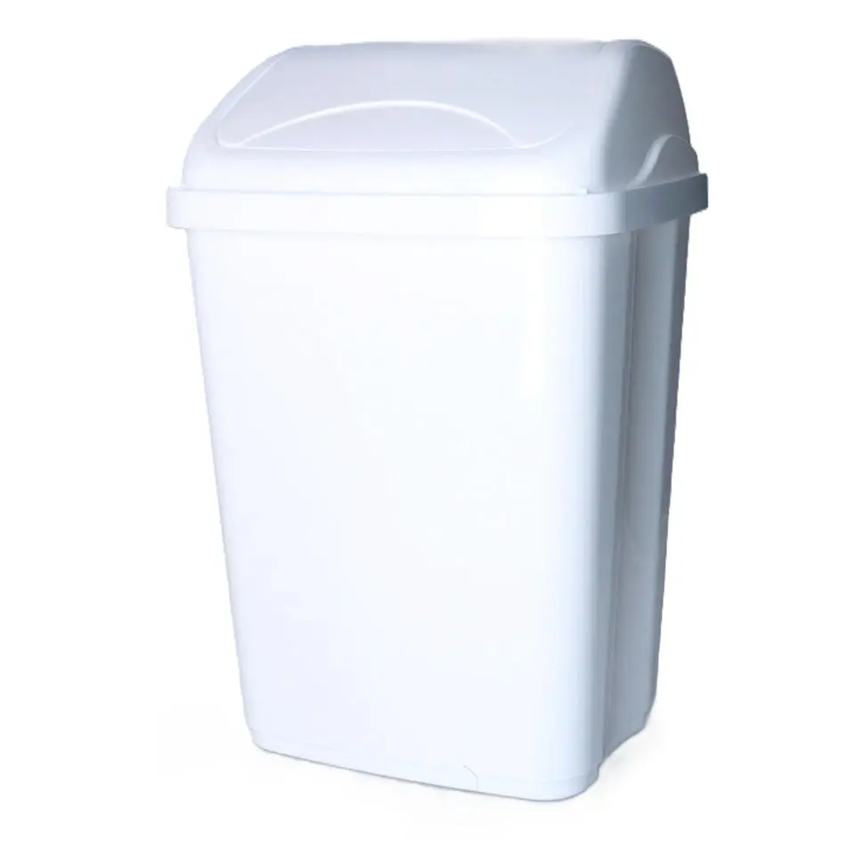 Prullenbak/afvalbak - 16 liter - kunststof - wit - 35 x 44